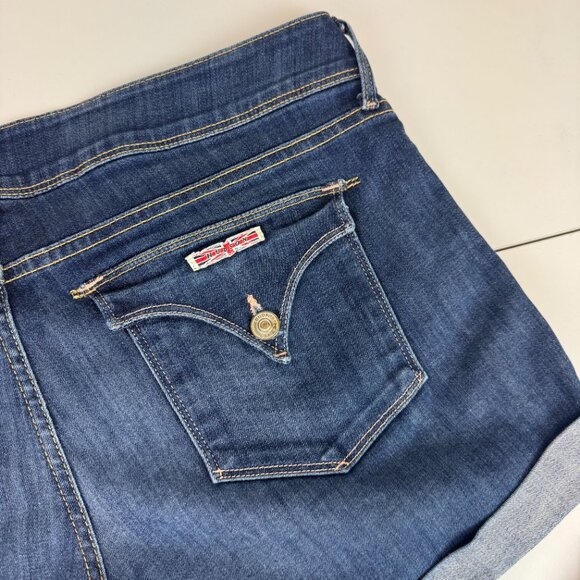 Hudson Jeans denim shorts lot of 2 womens 32 rolled hem 3" inseam - Picture 6 of 8